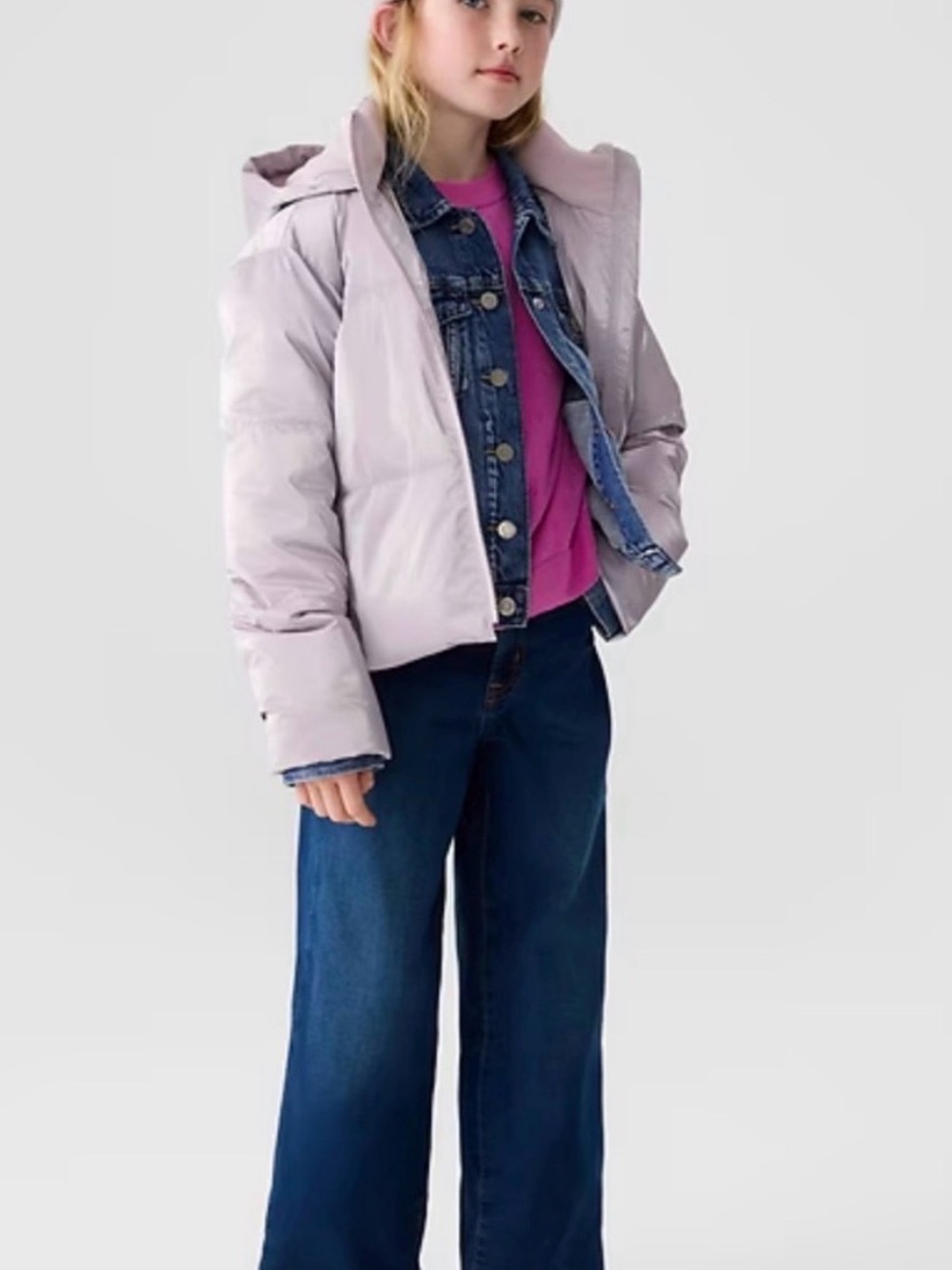 Gap Factory Girls' Kids Coldcontrol Max Shine Puffer Jacket. Sz M